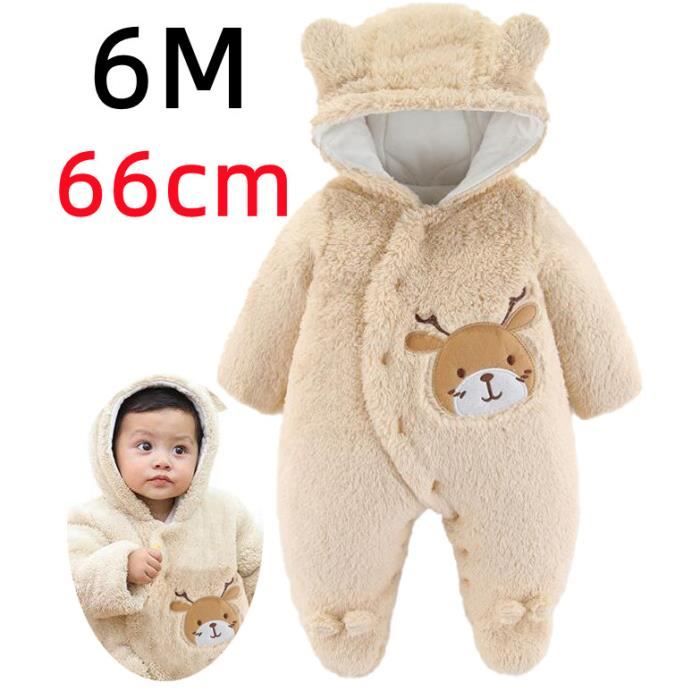 Grenouillere a Capuche Bebe Gigoteuse avec Pieds Combinaison d Hiver 66cm Beige Cdiscount Puericulture Eveil bebe