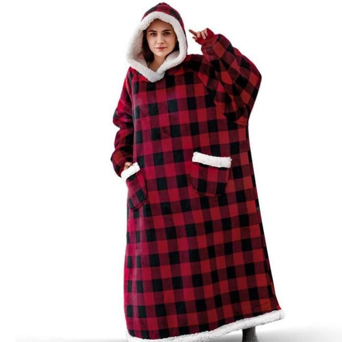 Plaid Pull Sweat Sherpa PZL CONCEPT - Taille Unique, Capuche Et Poche