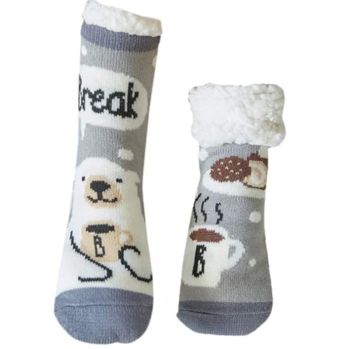 Chaussette de Noel, Chaussettes Hiver Femme, Antiderapante Chaussette