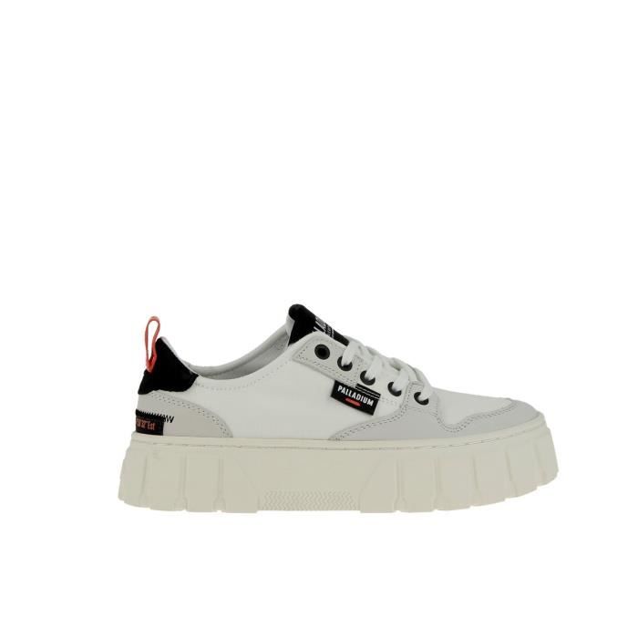 Basket femme Palladium Pallatower Lo Blanc Textile Lacets Blanc Cdiscount Chaussures