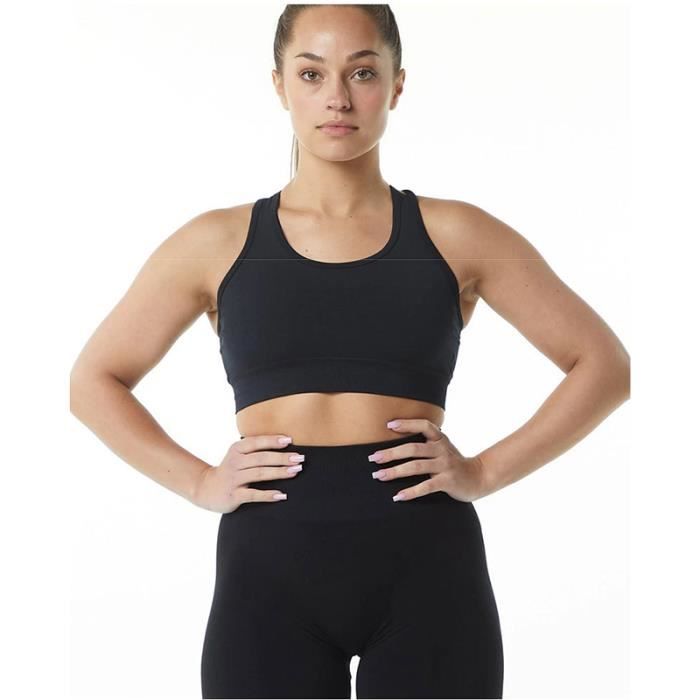 Brassiere de Sport Femme Fitness Noir Noir Cdiscount Sport