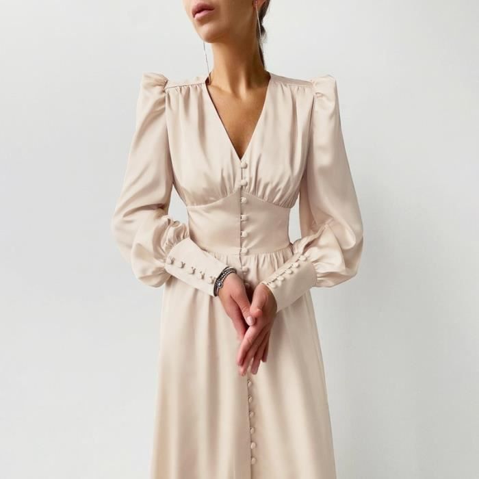 Robe satin manches longues online
