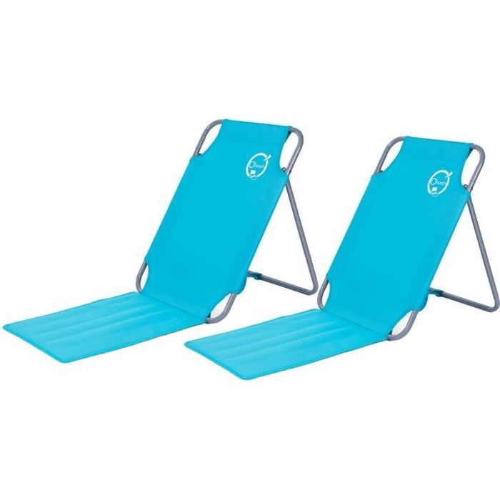 Lot de 2 chaises dossiers de plage pliables - OBeach - Dimensions : 45 x 163 x 44 cm
