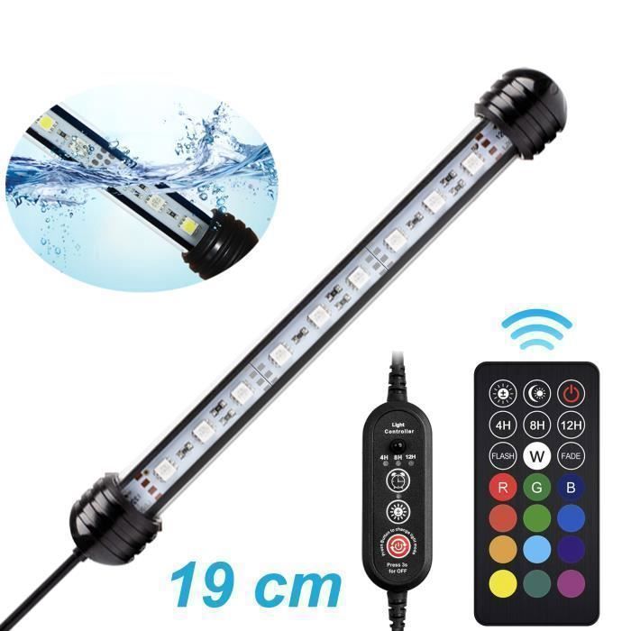 Comparer les prix de Lampe Aquarium LED, RGB avec télécommande sans fil Étanche LED Lumière Aquarium D'éclairage, 18cm