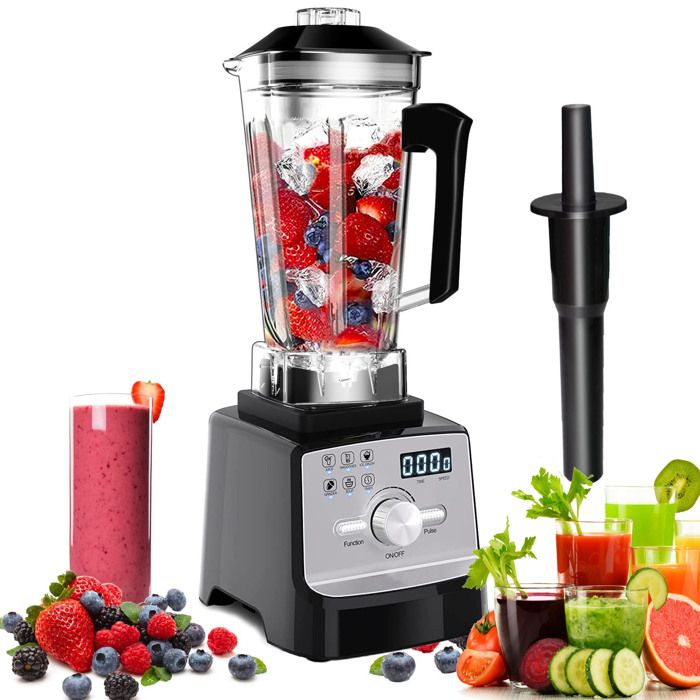 Blender Smoothie 2000W Professionnel Mixeur Puissant Multifonction 6