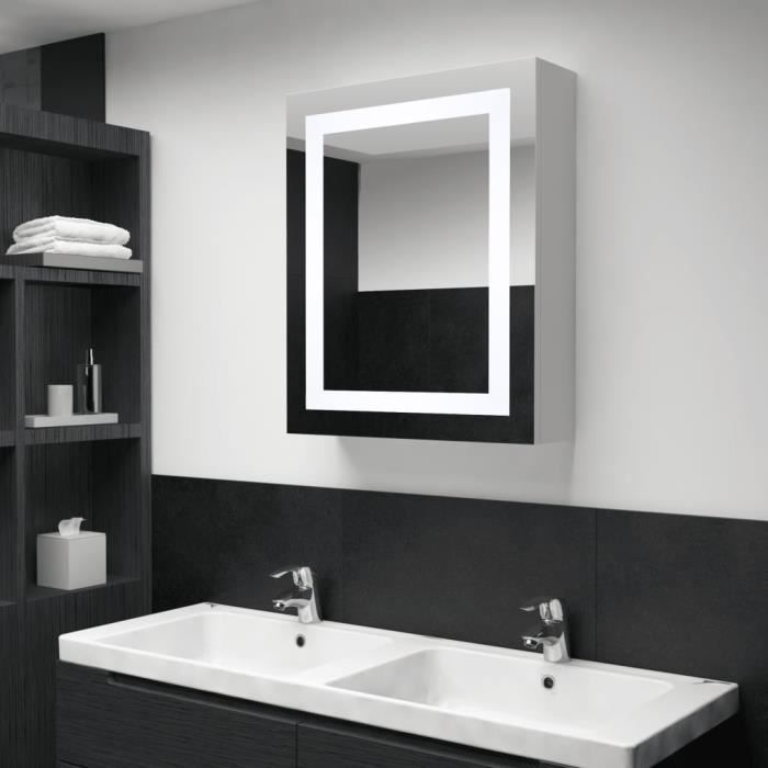 7812home chic•armoire de salle de bain à miroir led,meuble à miroir murale armoire de toilettes 50x13x70 cm tout neuf