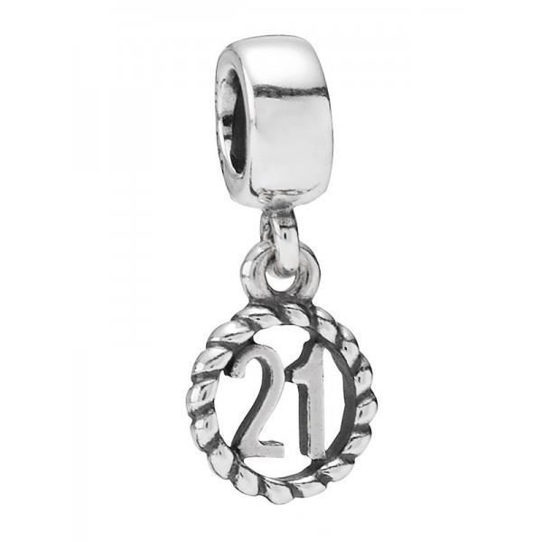 Charm - Pandora - Moments 790496 - Argent - Nombre porte-bonheur 21 - Mixte