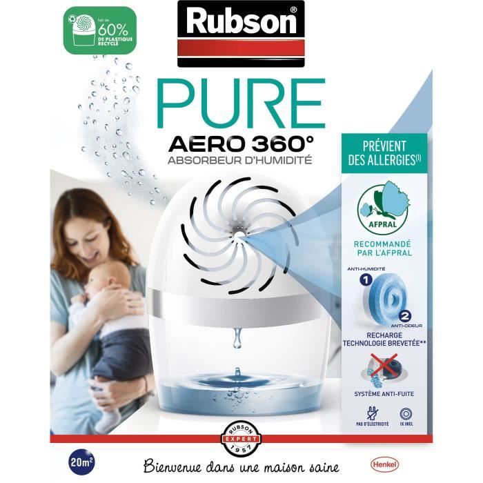 Absorbeur air sain Rubson - 20 m² - Absorbeur + 1 recharge