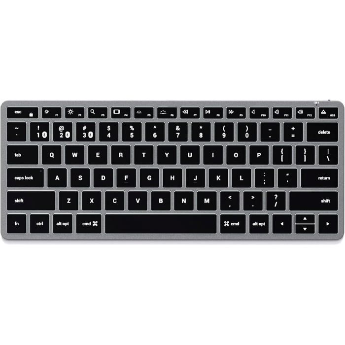 Clavier - Satechi - Slim X1 - Bluetooth - USB-C - Rétroéclairé QWERTY Gris