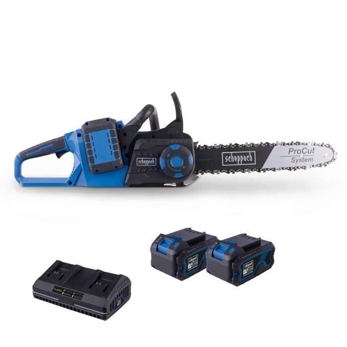 Pack tronçonneuse sans fil BC CS355Duo X longueur de coupe 335cm SCHEPPACH 20V IXES +2 batteries 4Ah + chargeur double 4.