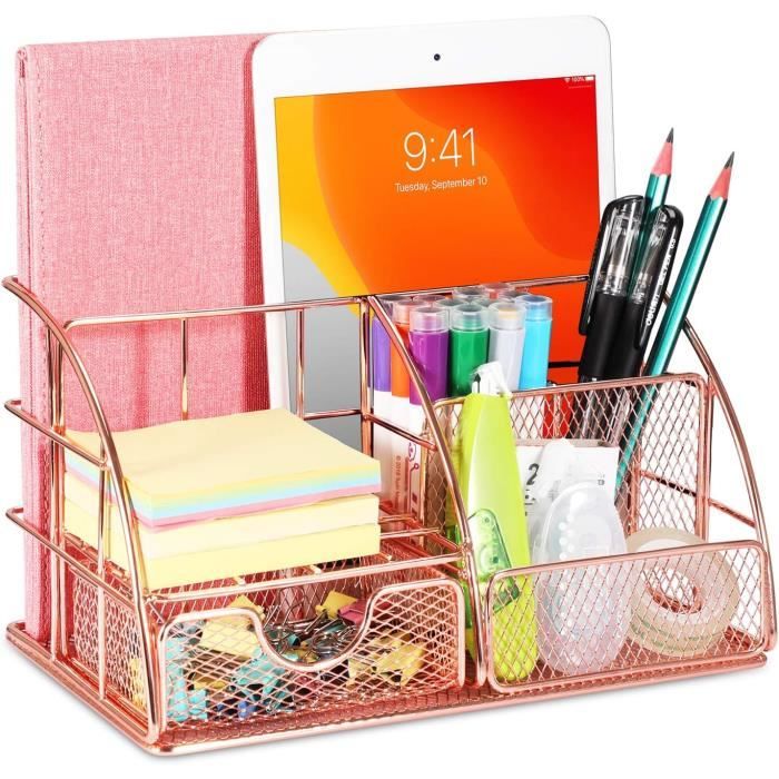Organiseur De Bureau Métal Doré – Vintage/Train – Décoratif