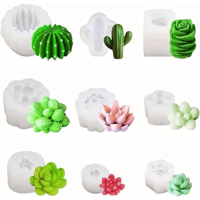 Moules Silicone Pour Bougies DIY - 4 Formes 3D Cylindriques - Pour Bougies, Savon, Résine - Création Et Décoration - 5
