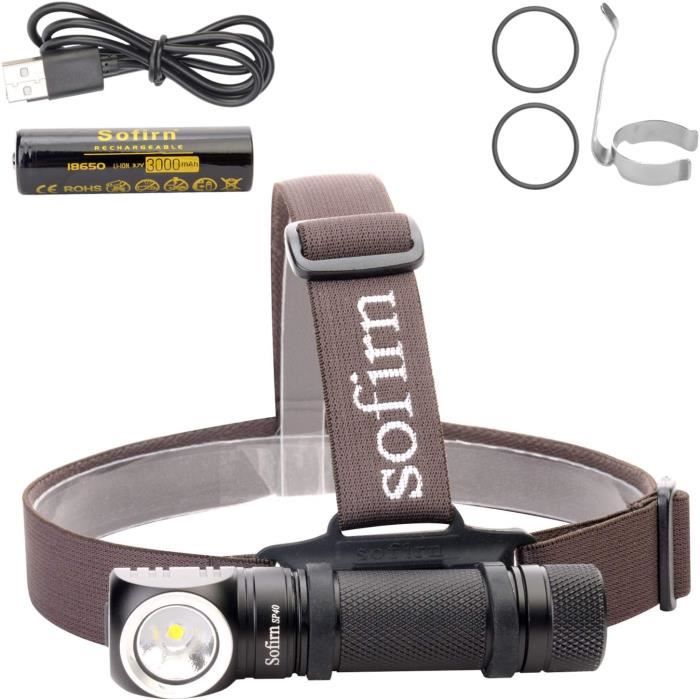 Sofirn Faro Frontale LED 1200 Lumen – Ricaricabile USB-C, Impermeabile, Leggero (82g) Per Corsa, Campeggio E Attività Outdoor