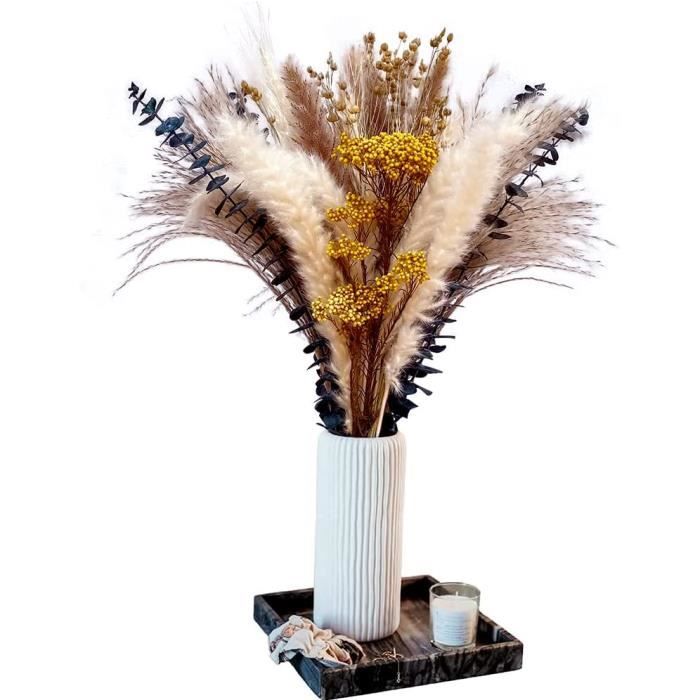 Atmosphera Set De 3 Fleurs Séchées Pampa Naturelle - H110 Cm - Décoration Bohème