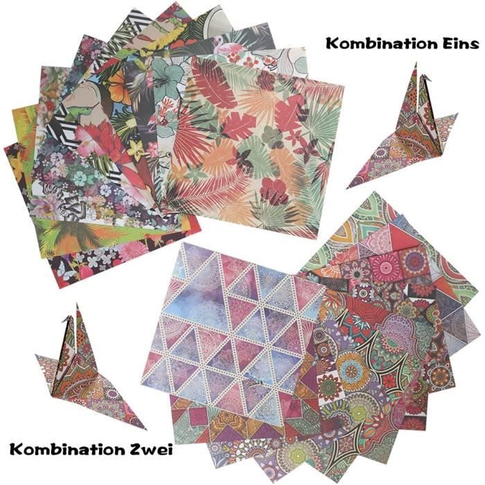 Lot de 100 feuilles de papier origami carré double face 15,2 x 15,2 cm pour origami et artisanat