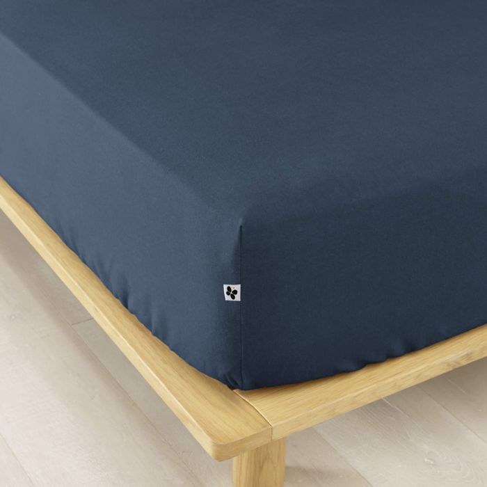 Drap housse flanelle marine 160x200 cm - Bleu marine - Terre de Nuit