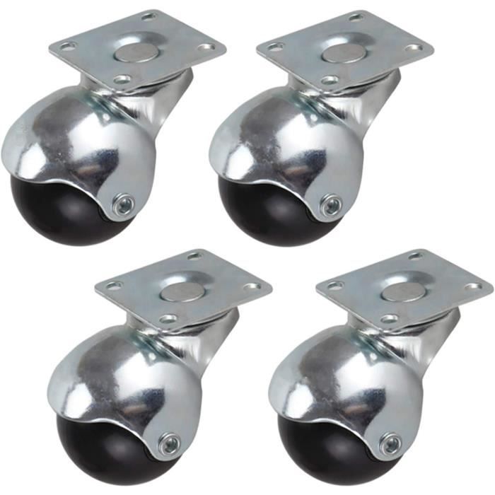 Roulettes Pivotantes FWZJ - Polyuréthane - Tige Filetée M8 - Charge 150kg - Lot De 4 Avec Frein
