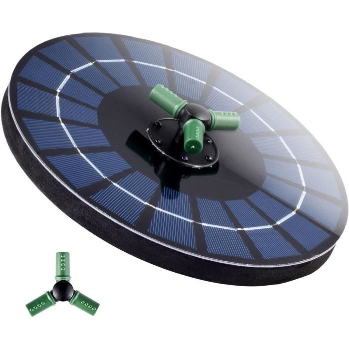 Lot De 11 Fontaines Solaires 11 Cm – Pompe à Eau Solaire 200 L/h Avec 5 Buses, Écologique Pour Bain D'Oiseaux Et Bassin