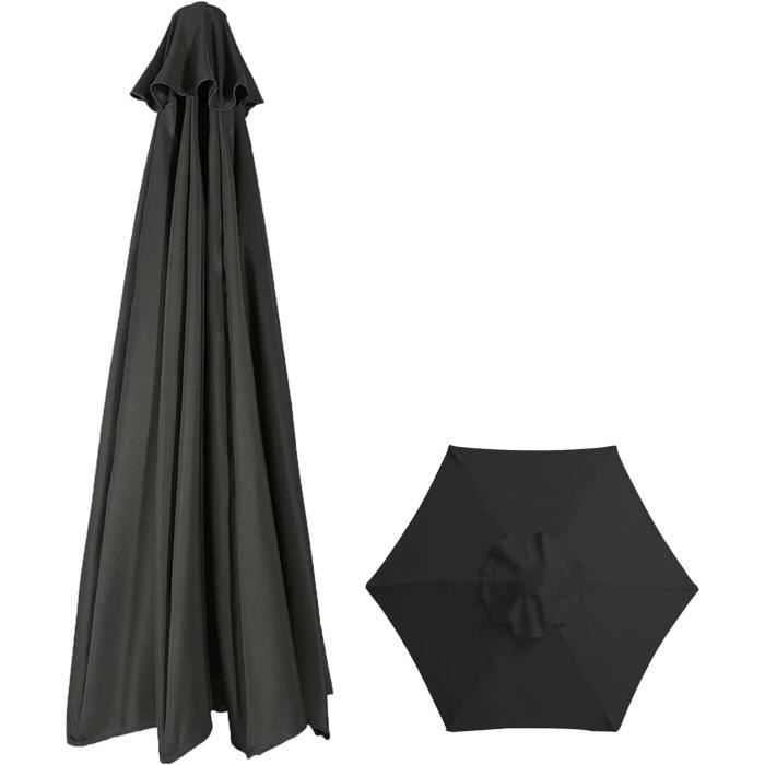 Uyeoco Toile De Rechange Pour Parasol Déporté 2m/2.7m/3m - Housse Parasol Jardin 6 Ou 8 Baleines, Tissu Polyester Imperméable Anti-UV Ventilation Intégrée