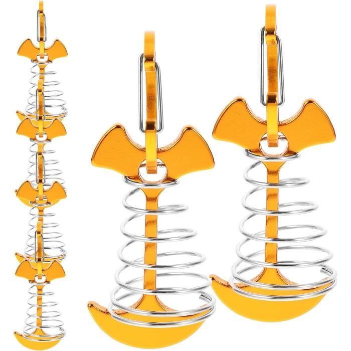 Lot De 8 Piquets D'ancrage Pour Terrasse En Alliage Aluminium - Forme Arête De Poisson, Avec Boucle à Ressort Et Mousqueton - Pour Tentes, Bâches, Parasols
