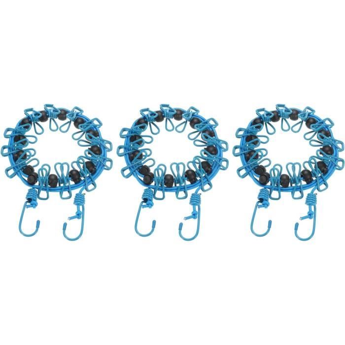 Corde à Linge Rétractable Portable - Avec 12 Pinces - 1,8 M, Idéale Voyage Et Camping - 2