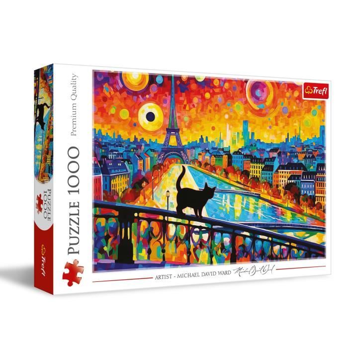 Puzzle - TREFL - Chat à Paris - 1000 pièces - Multicolore - Intérieur
