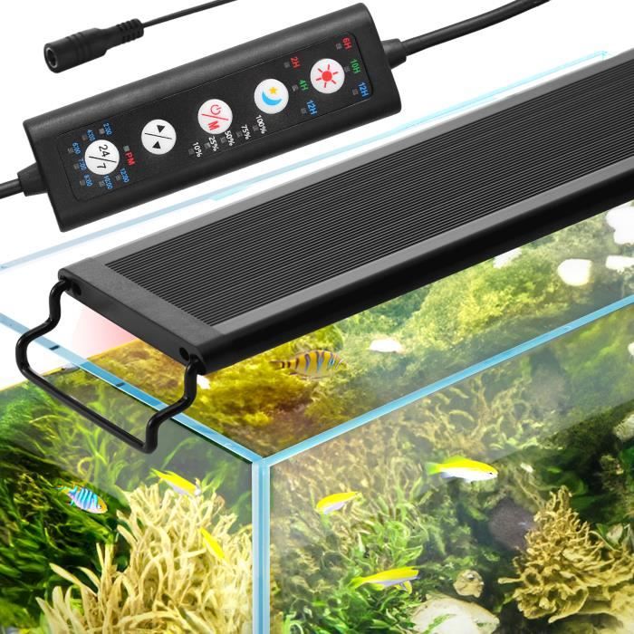 Comparer les prix de Éclairage Aquarium 48 W-VEVOR-119 x 7,5 x 3,5 cm-5 Niveaux de Luminosité-Minuterie Réglable-Coque en ABS Extensible