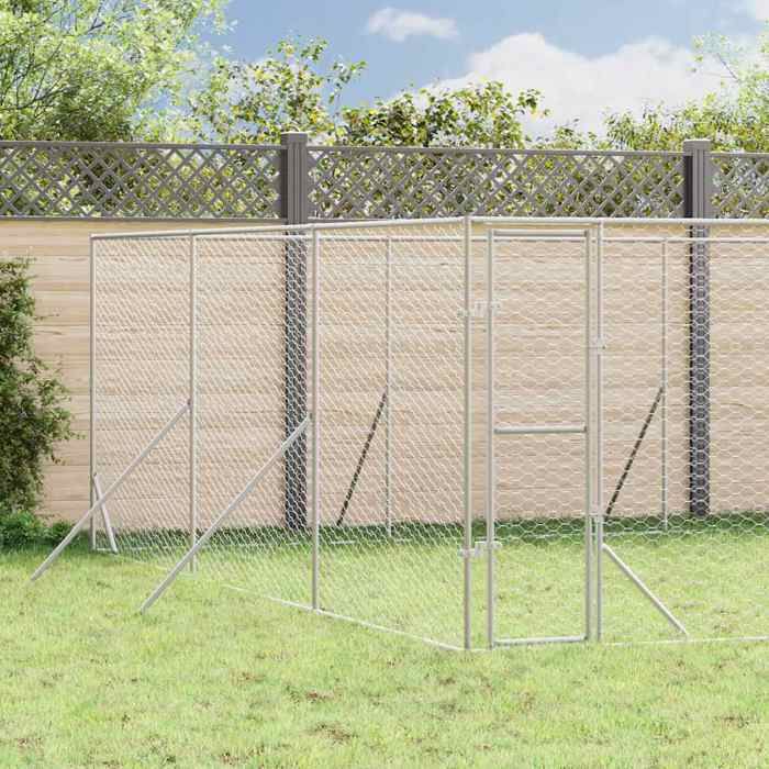 vidaXL Chenil d'Extérieur 6x6x2 Acier Galvanisé