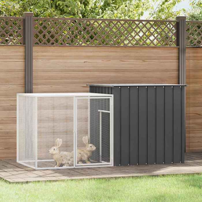 vidaXL Clapier 200x91x100 cm Galvanisé