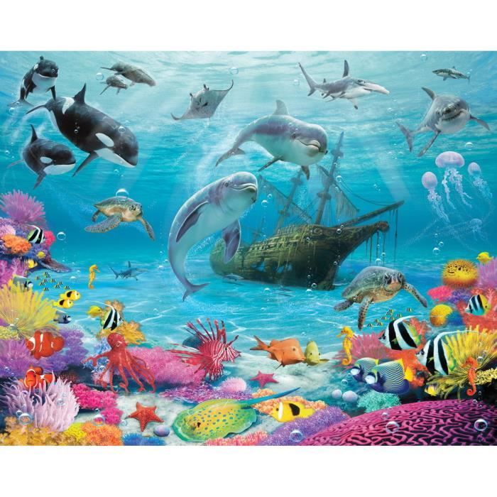 Rendering 3D de dauphins dans une ville sous-marine | Photo Gratuite