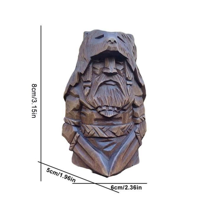 Statue Viking Odin Avec Marteau De Thor – Décoration Maison, Résine, Taille Miniature 5x6x10 Cm - 11