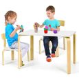 Ensemble Table et Chaise pour Enfant - COSTWAY - Bonne Protection En Bois Courbé - Non toxique et inodore-1
