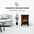 Klarstein Meran Cheminée électrique décorative effet flammes - 2 puissances de chauffage  950W -1850 W - thermostat réglable - noir-1