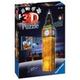 Puzzle 3D Big Ben illuminé - Ravensburger - Monument 216 pièces - sans colle - avec LEDS couleur - Dès 8 ans-1