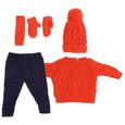 VINGVO Vêtements de poupée Pull Pantalon Chapeaux Écharpe Gants Accessoires de poupée de 18 pouces (Q18-789 Orange 43 cm)-1