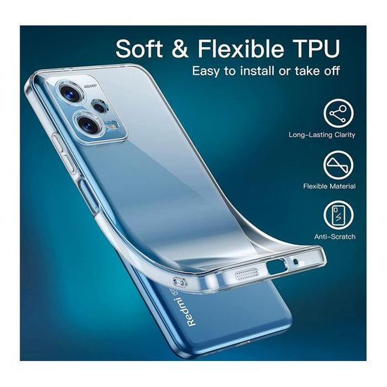 Coque Xiaomi Poco X5 / X5 Pro + 2 Verres Trempés - TPU Silicone Transparent - Neuf