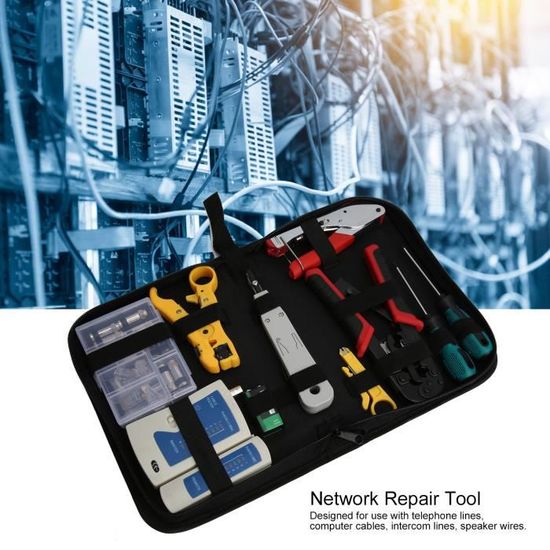 Réseau Tool Kit Set, 15 PCS Testeur De Câble Réseau Maintenance  Informatique Réparation LAN Réseau D'outils À Main Convient À Usage  Domestique Ou