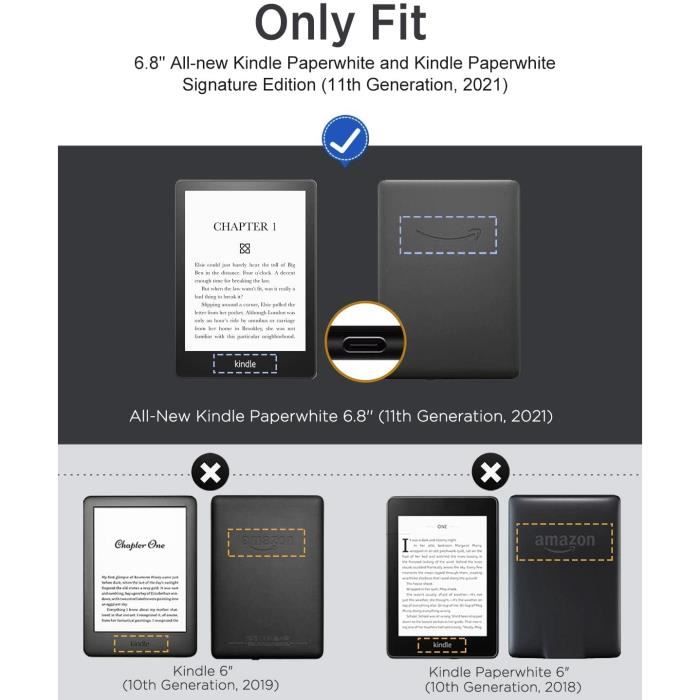 Antichoc Housse Kindle Paperwhite 6.8 2021 - Étui Couverture de protection  pour livre électronique - Vert - Cdiscount Informatique