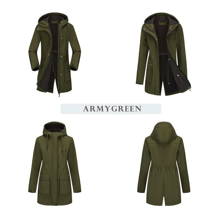 Manteau D'hiver Femme Doublé Polaire - Parka Imperméable Et Coupe-vent - Léger Et Chaud - Pour Automne Et Hiver - Style Casual Ou Urbain