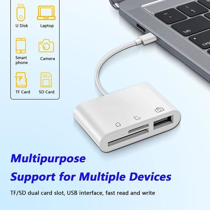 Lecteur de Carte SD USB 3.1 Type C USB-C Pour Lecteur de Carte SD Card Type- C OTG Pour Téléphone Portable Macbook Samsung Huawei - Cdiscount  Informatique