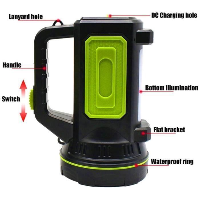 Lampe Torche LED Super Puissante – Rechargeable USB – IP65 – Extérieur Camping