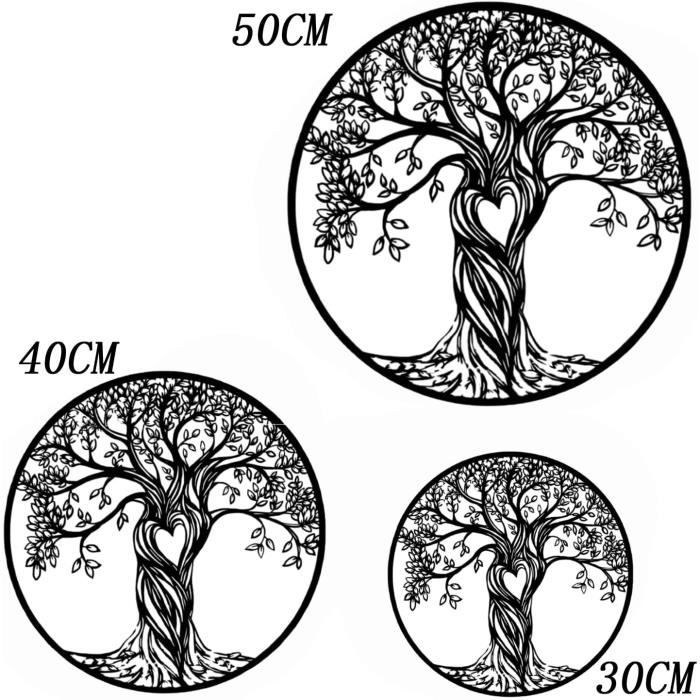 Arbre De Vie Métal 60cm - Décoration Murale Symbolique Pour Salon Et Chambre