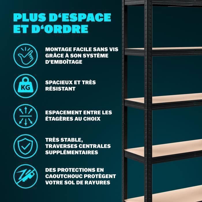 Étagère Garage 5 Niveaux Yaheetech – Métallique Réglable – Charge 175 Kg