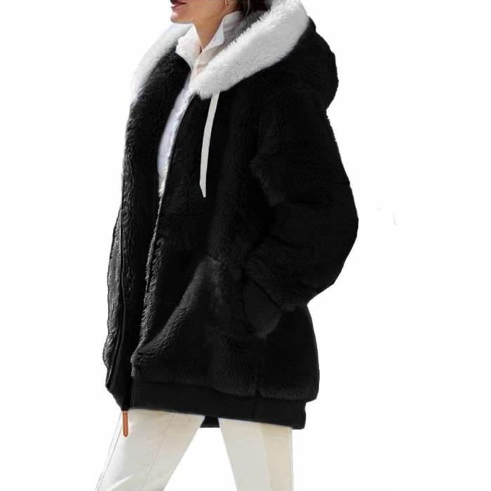 Manteau en peluche sale noir