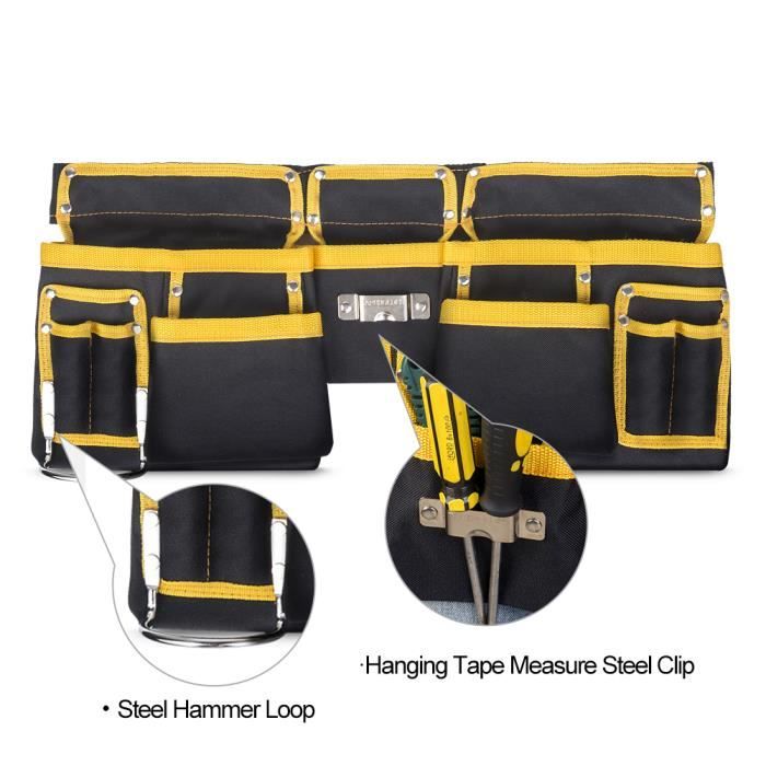 ceinture porte outils avec 11 poches r glables imperm able