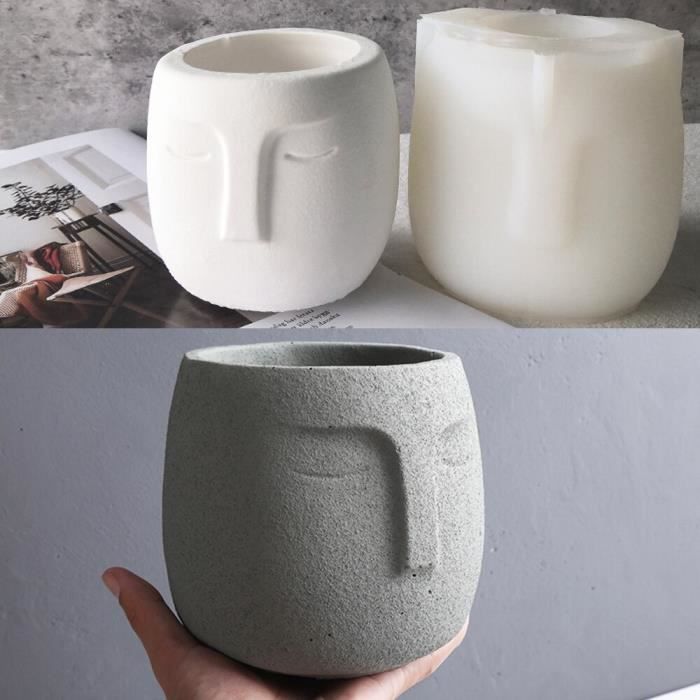 Moule à modeler - masse,Pot de fleur en silicone à motif rond,ciment,résine  de gypse,moule de vase,pot de fleur - A-04[C20700] - Cdiscount Maison