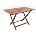 INGSHOP© Table de jardin Conception pliante 120x70x75 cm Bois d'acacia massif-2