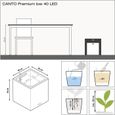 Pot de fleur LECHUZA Canto Premium Cube 40 - kit complet LED, argent métallisé-2