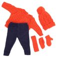VINGVO Vêtements de poupée Pull Pantalon Chapeaux Écharpe Gants Accessoires de poupée de 18 pouces (Q18-789 Orange 43 cm)-2