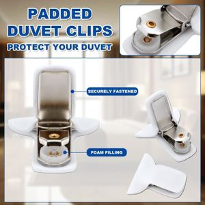 24 Pinces à Couette TSLRSA - Clips Anti-Glissement Pour Housse De Couette - Blanc Transparent